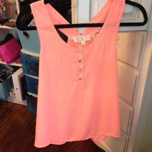 Neon Coral flowy top